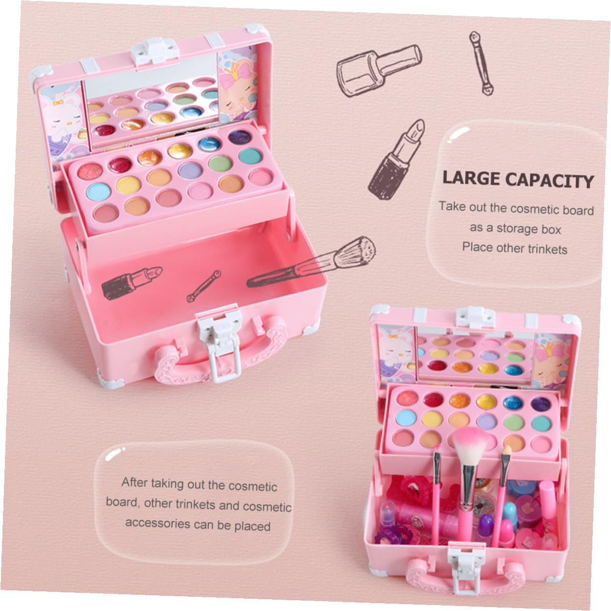 Rosa Prinzessin Schminkspielzeug aus Abs für Kinder zum Rollenspiel