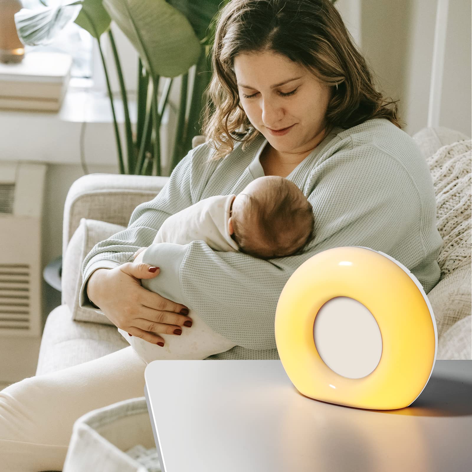 DailyBody Sound Machine White Noise Machine Sleep Machine 30 Soothing Sounds 12 Colors Night Light 10 Levels of Light and 4 Timers Design Adjustable Volume Easy to Operate Stylish... (Q-White)