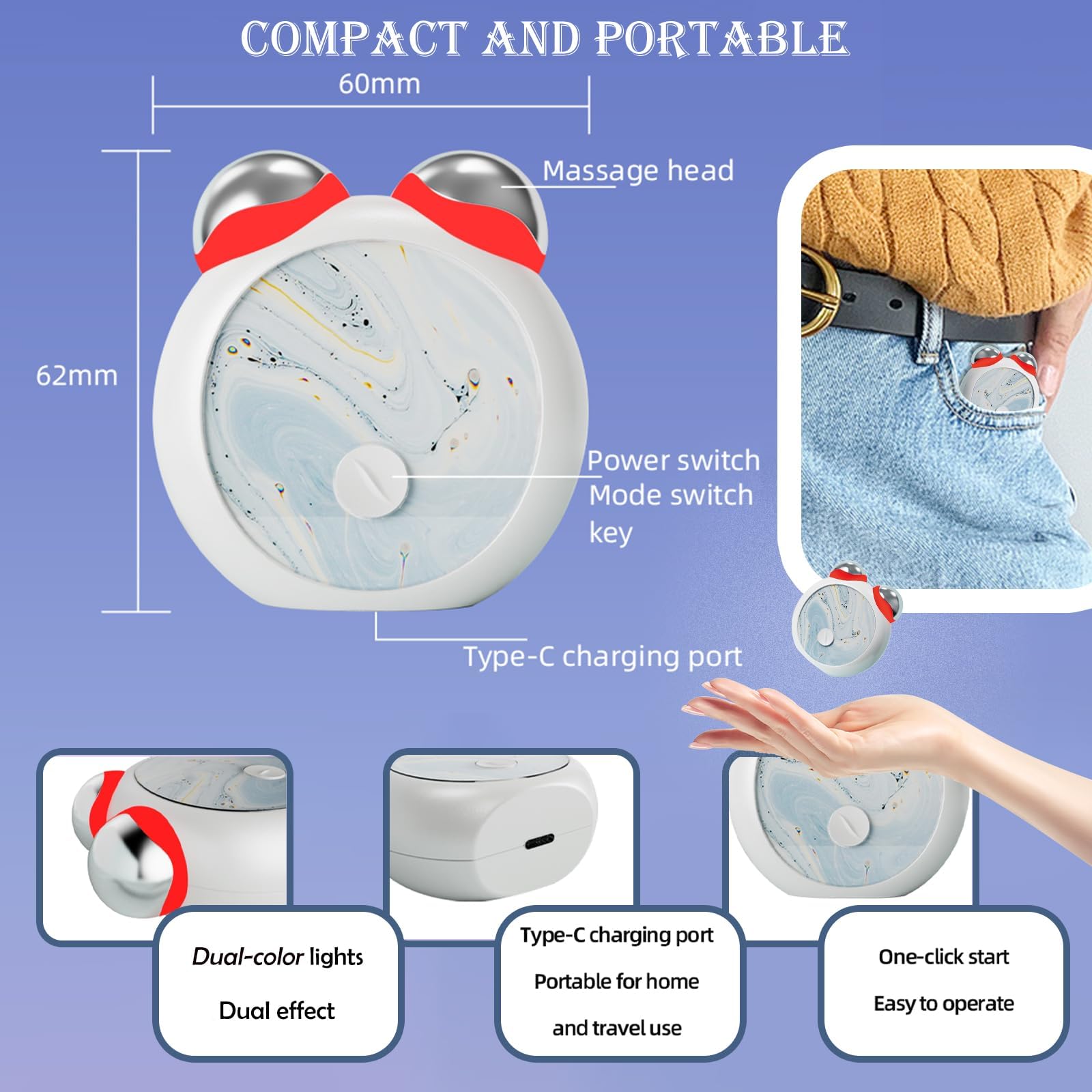 Snapklik.com : MiniCub Microcurrent Facial Device, Mini Face Sculpting ...