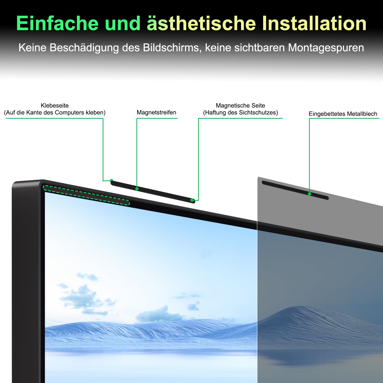 2 filtri magnetici per schermo da 23,8 pollici, per proporzioni di 16:9, antiriflesso, filtro per luce blu, monitor da 23,8", pellicola protettiva per la privacy del computer, filtro per la privacy