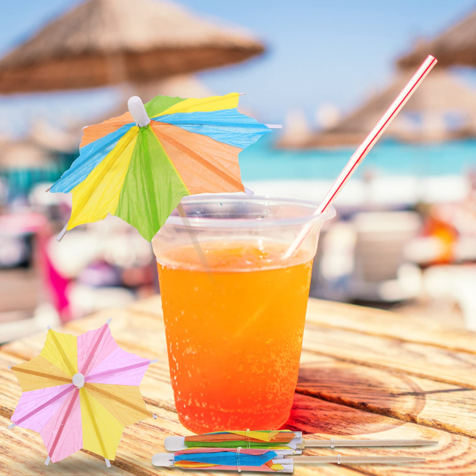 50 paraguas de cóctel para beber, accesorios de cóctel para bebidas, mini paraguas de papel para bebidas, palos de sombrilla de cóctel para bodas, regalos de fiesta de verano, decoraciones de cóctel