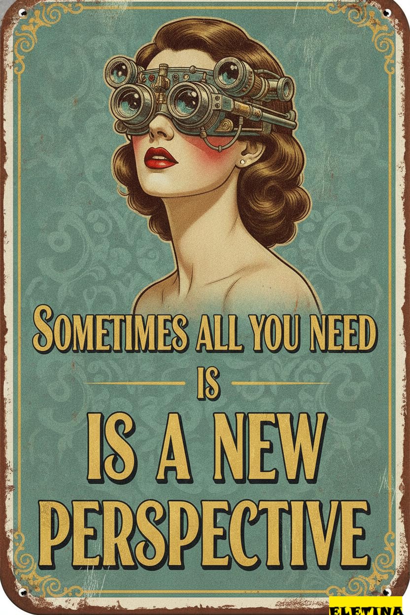 Personalized Sign for Man Cave Vintage Tin Sometimes You Need A New Perspective Metal S Office Living Room Bar Coffee Shop 8x12inch Private Property Decorative
