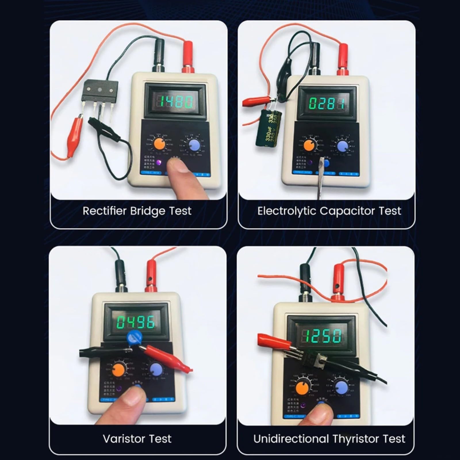 Transistor Tester, IGBT Transistor tester di tensione 0-3500 V, tester di diodi MOS Transistor MOV (rosso)
