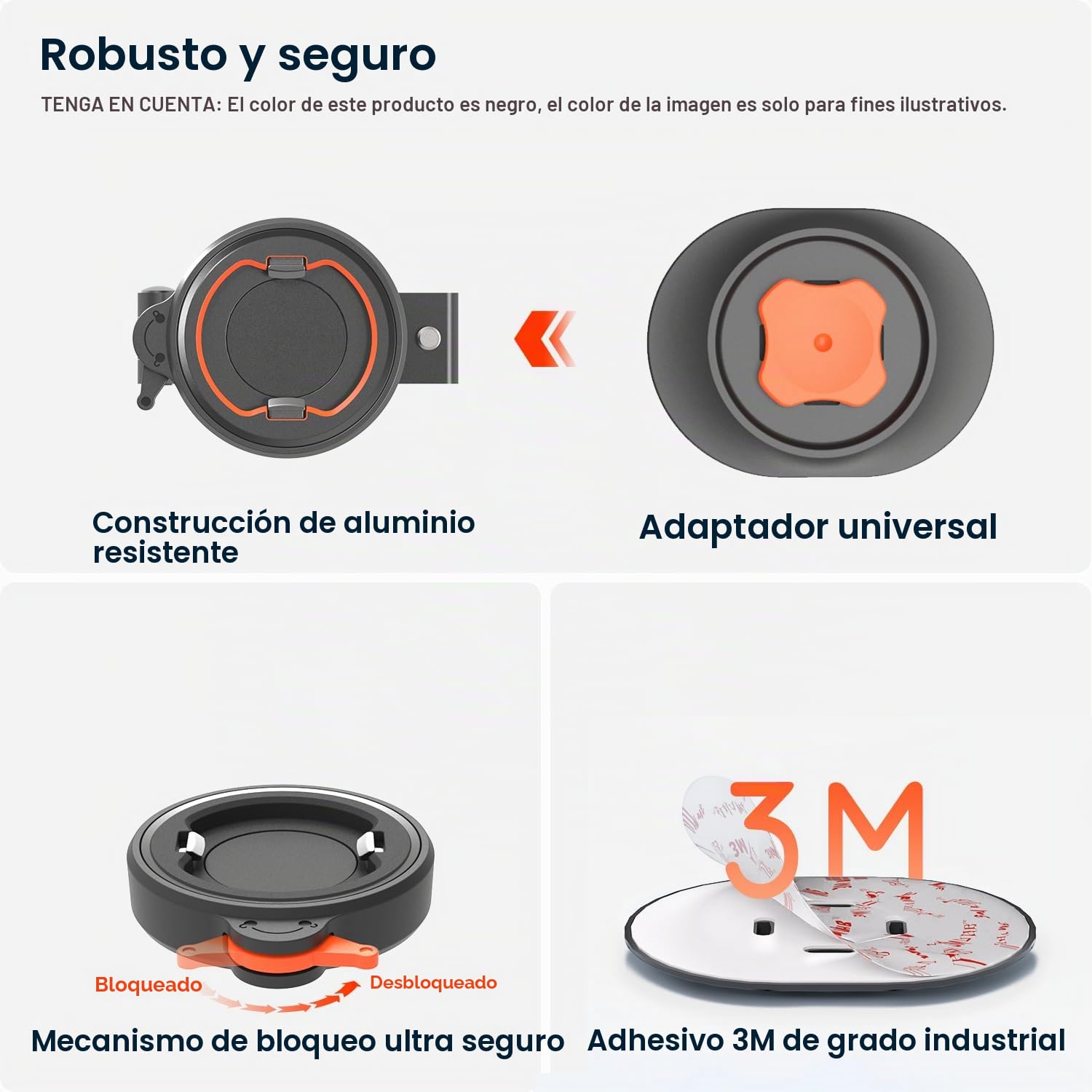 Soporte Movil Bici - Soporte Móvil Bicicleta y Moto de Aluminio Ligero y Seguro, Porte Movil Bici Manillar Universal para MTB, Carretera y Urbano, Bloqueo y Extracción Rápid para Teléfono 4-7,5"
