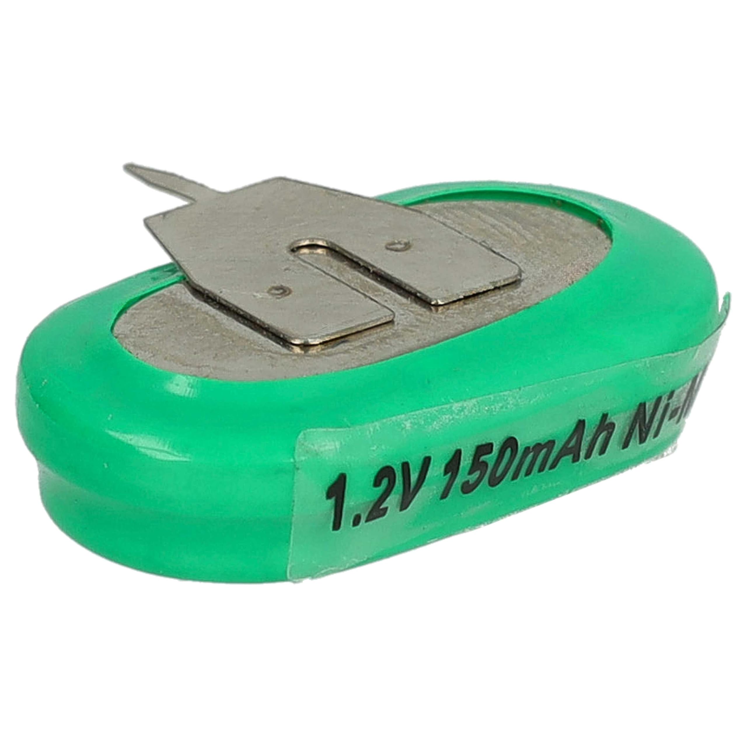 vhbw 50x NiMH Batería de botón de Repuesto Tipo 1/V150H 3 Pines 150 mAh 1,2 V Compatible para lámparas solares, etc.