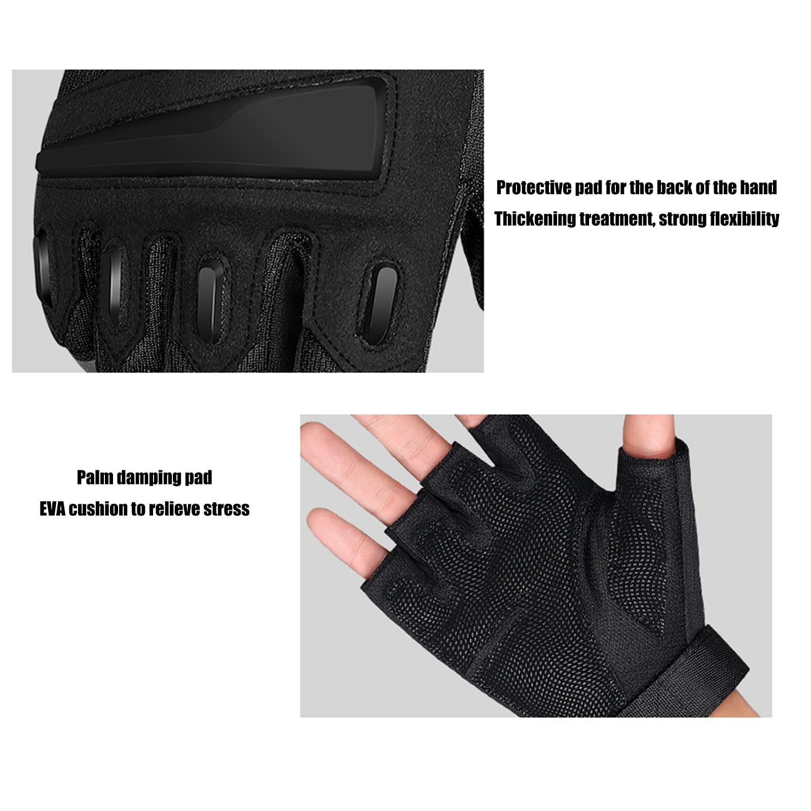 Guanti da guida senza dita, Guanti sportivi, Guanti mezze dita, Guanti da palestra for uomo Donna Guanti for allenamento con i pesi Guanti for sollevamento pesi Protezione mezze dita Impugnatura trasp