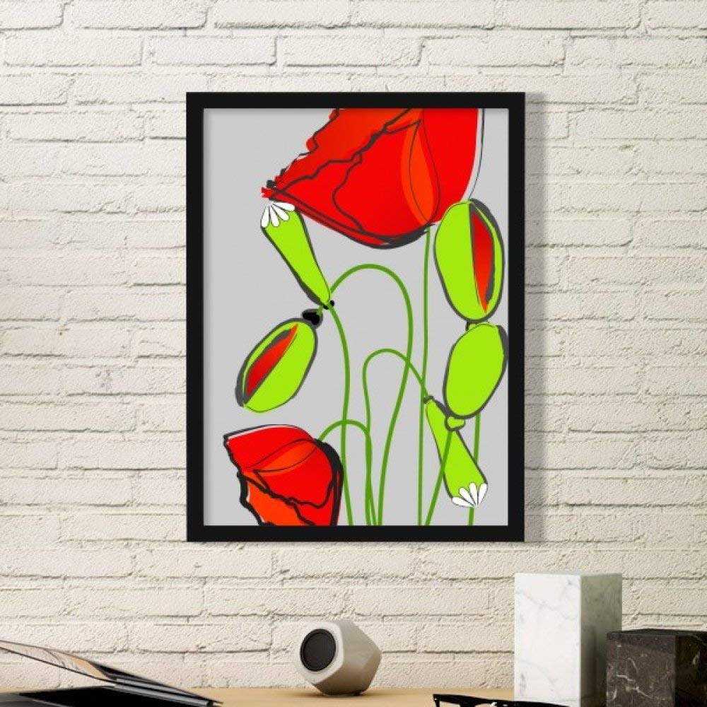 Cadre photo bois noir peinture pavot rouge pour raviver un mur blanc triste