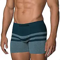 Cueca Boxer Masculina Sem Costura Microfibra Respirável Selene