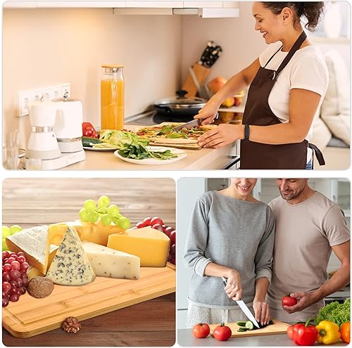 Miniatura 6 de Juego de 12 tablas de cortar de bambú liso a granel de 12 x 9 pulgadas, tablas de cortar rectangulares en blanco, tabla de cortar de madera, tabla