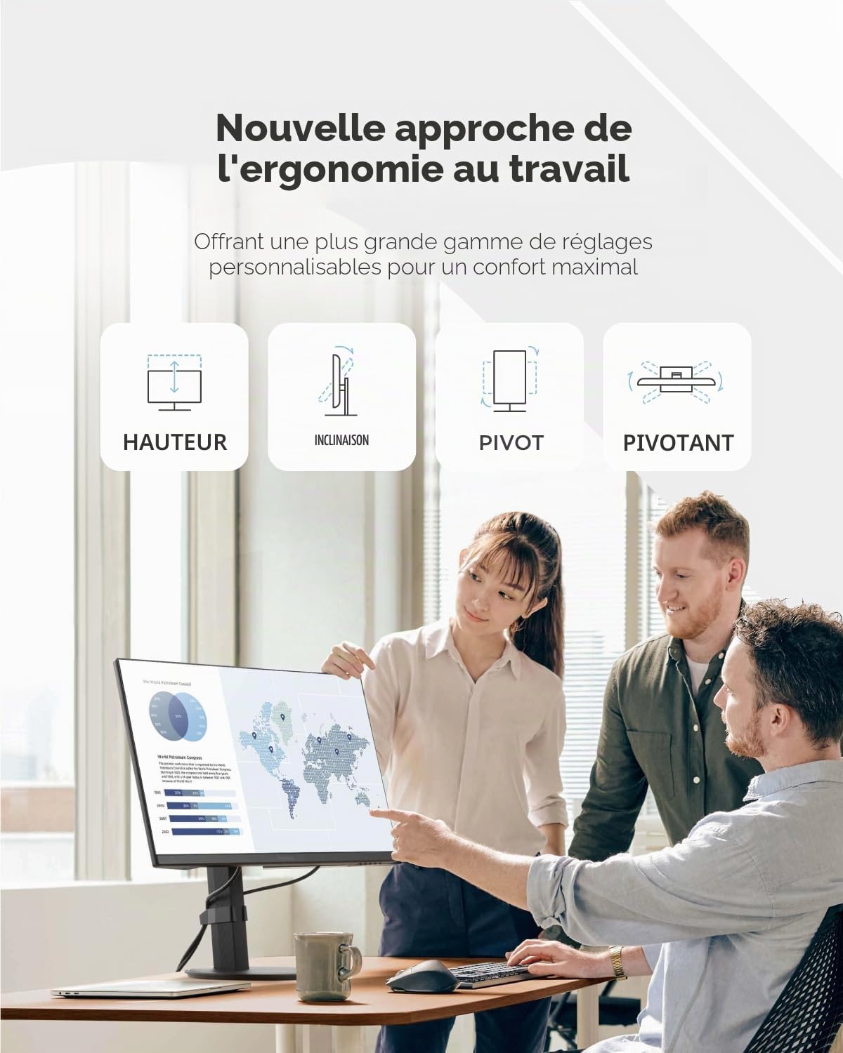 ViewSonic VA2408-HDJ Écran PC 24 Pouces Full HD, 100Hz, 1ms MPRT, IPS, 99% sRGB, Ajustable en Hauteur, HDR10, HDMI, VGA, DP, sans Scintillement, Garantie de Deux Ans