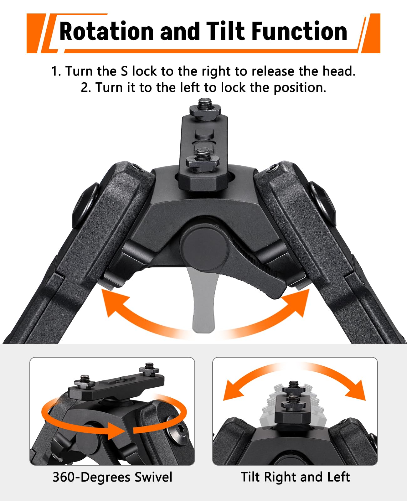 Snapklik.com : 7.5-9 Inches Rifle Bipod For M-Rail Bipods For Rifles ...