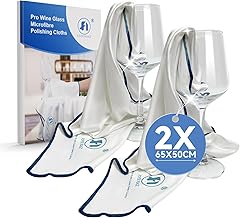 Foyer Nuage 2 x Pro Microfibre Glass Cloths, Streak-free Cleaning for Windows, Glass, Extremely Absorbent, Large Non-Lint Polishing Cloths (White, 65 x 50 cm, 2 Pieces)