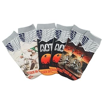 Amazon | [COM4SPORT] 進撃の巨人 靴下 5足セットメンズ