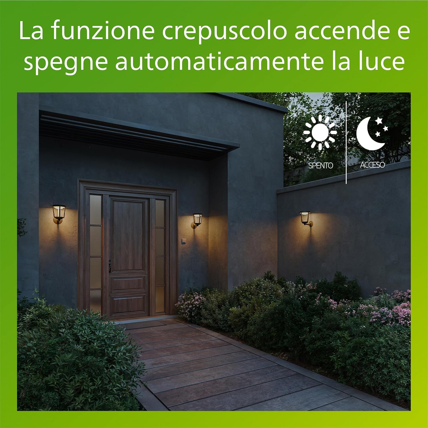 Applique da esterno Philips Nuvy, 800 lm, 2700 K, PowerShield, IP44 resistente alle intemperie, durevole, alluminio, LED integrato, grigio antracite