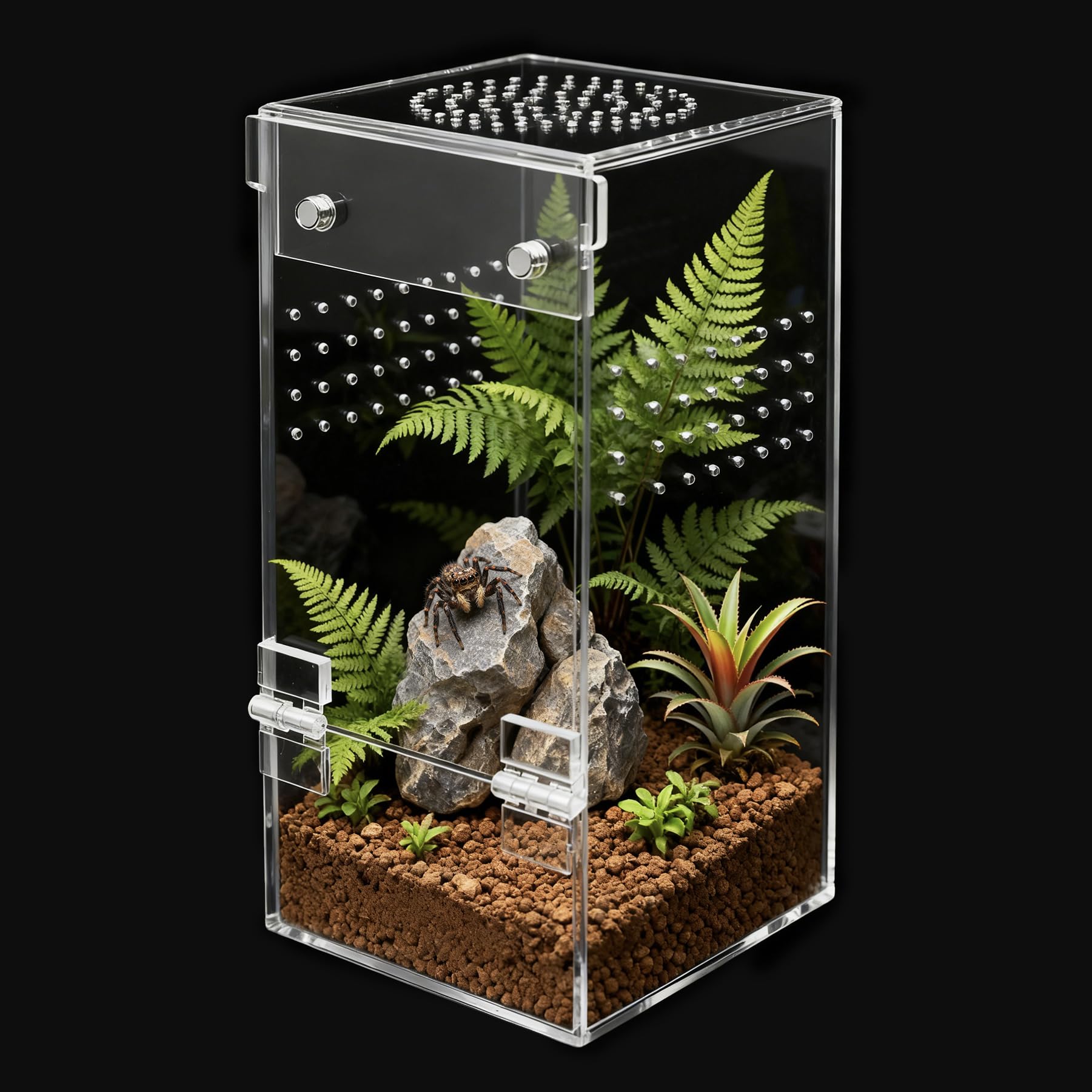 Clioran Jumping Spider Enclosure,Escape Proof Reptile Tank,Transparent Acrylic Complete Bug Habitat,Praying Mantis Terrariums,Arboreal Tarantula Cribs Cage,Insect Starter Container,Single Cylinder