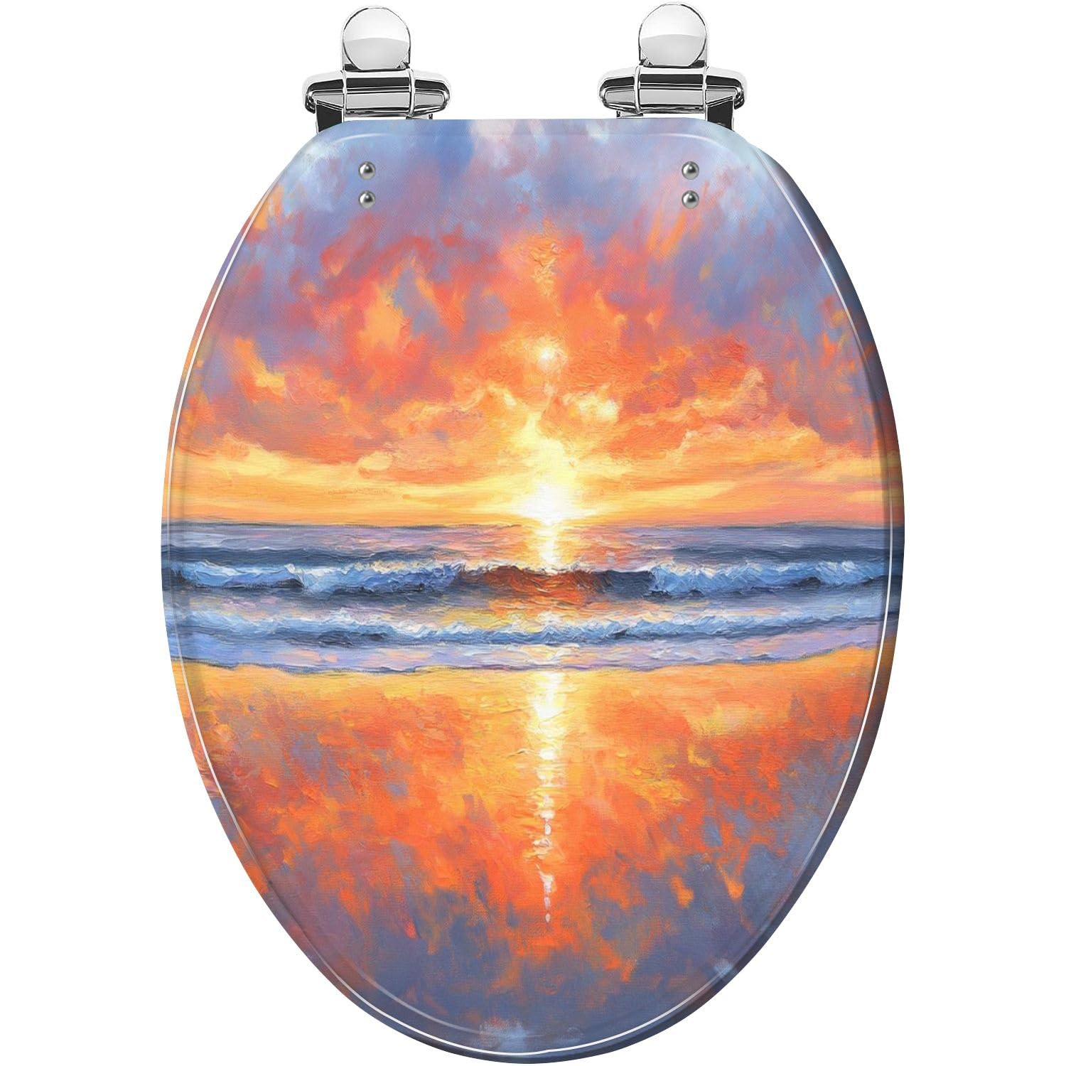 Asiento inodoro resina playa con bisagras desmontables silenciosas
