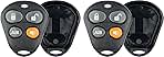 KeylessOption Keyless Entry Remote Control Starter Car Key Fob Case Shell Outer Cover Button Pads for Viper Automate Alarms (Pack of 2)