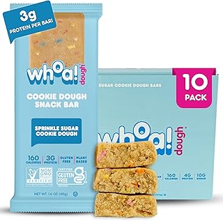 Whoa Dough Edible Cookie Dough Bars- Certified Non-GMO, Kosher and Glute...