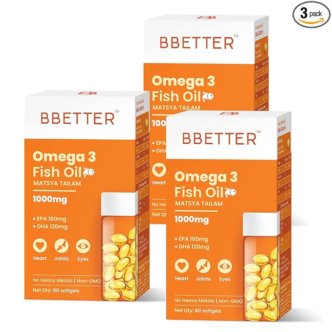 BBETTER Omega 3 Fish Oil Capsules For Heart, Fish Oi BBETTER Omega 3 Fish Oil Capsules For Heart, Fish Oi