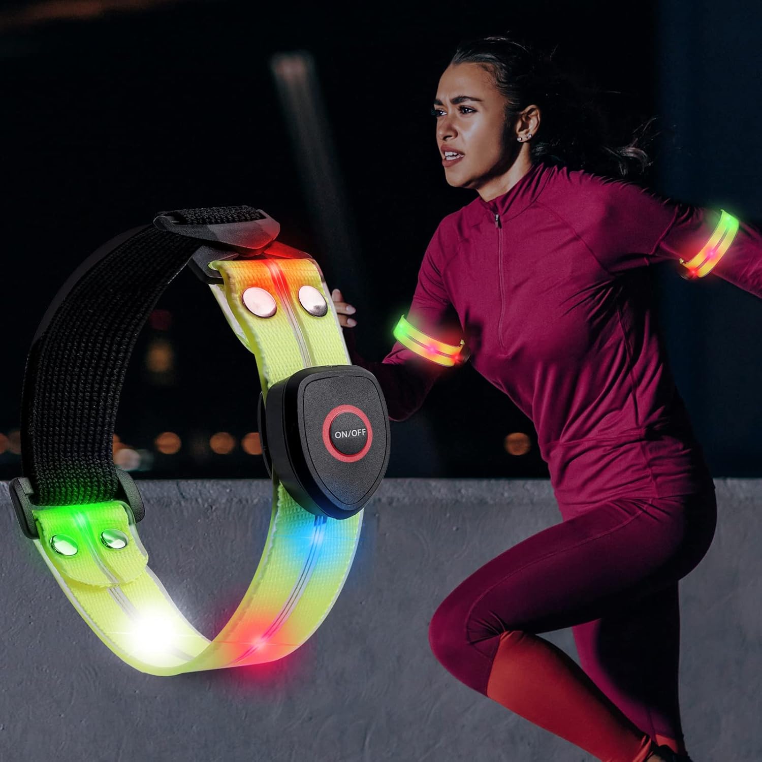 Buy Taximi LED Armband Running Lights for Runners USB Rechargeable