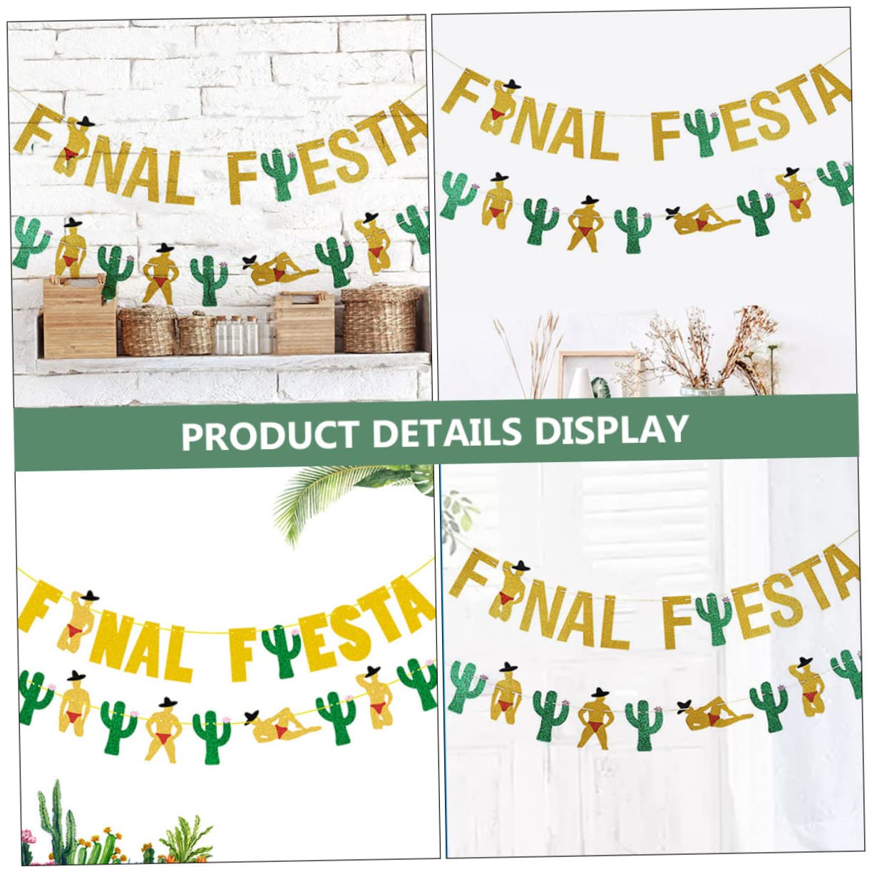 Abaodam 6 Piezas Decorativas Colgantes para Fiesta Mixta Banderines Mexicanos para Suministros Temáticos Cinco Mayo Cumpleaños Taco Cactus Guirnalda Decoración Decoración Feliz Fiesta
