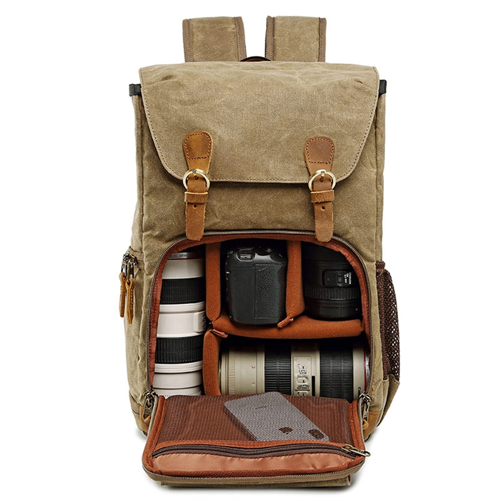 Fotorucksack Kamerarucksack Kameratasche Kamera-Rucksack Canvas DSLR Kamera-Beutel Mens-Freizeit-Weinlese-beiläufigen Geschäfts Rucksack Wandern Reisen Daypack für DSLR Kamera und Zubehör