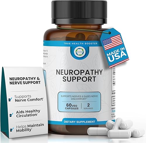 Suplemento para la salud neuropatía neuropatía y nerviosa con vitamina D3, B6, B12, acetil-L-carnitina, ácido alfa lipoico y benfotiamina apoya la