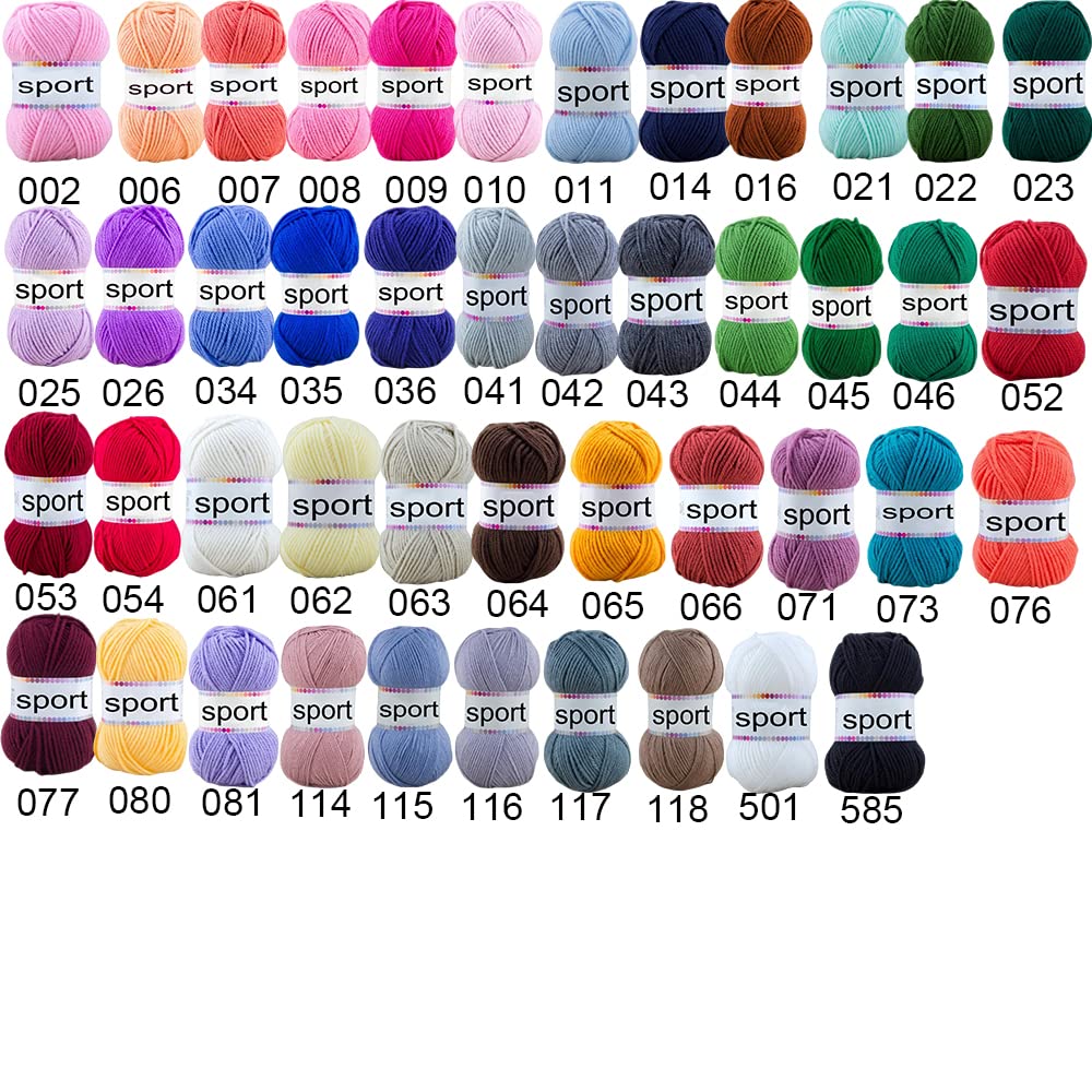 Sport Gruesa-4pcs 100% Acrílico, Aguja de tricotar nº 7 mm, Crochet 5 mmpara DIY y Para Ganchillo, Crochet, Temporada de Primavera-Verano(Color 008) PLUS HOME