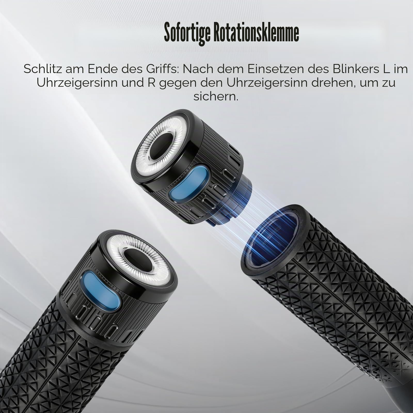 Lenkergriff-Set mit kabellosem Blinker für Elektroroller 2,2 cm Durchmesser Griffe mit Fernbedienung und Ladegerät Zubehör