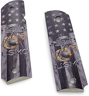 Replacement 1911 Grips Full Size Marine Corps for Kimber Colt Rock Island Springfield Taurus & Clones 1911 Nickel Grips - Riot Balls