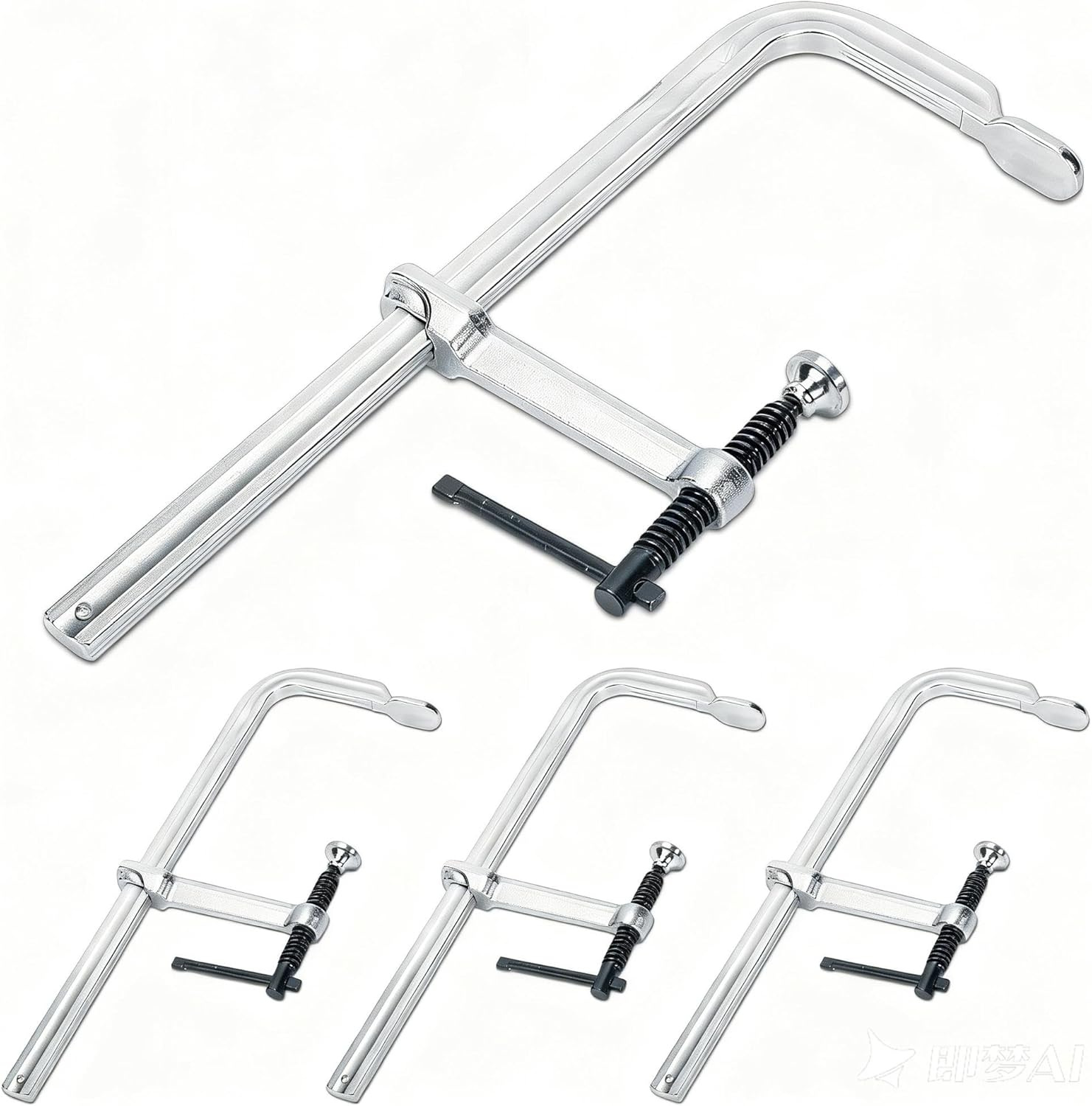 4-Pack Heavy Duty F Clamps for Welding, 4-3/4 Inch Throat Depth, 1200 Lbs Clamping Force, Steel Bar Clamps for Woodworking, Welding, Metal Working, Plumbing and DIY Projects