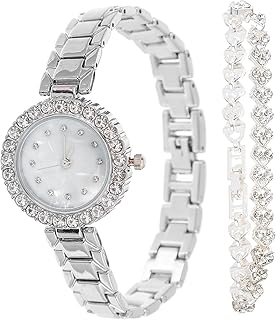 1 Conjunto De Pulseira De Relógio Combinação Pulseira De Diamantes Pulseiras Femininas Pulseiras De Diamante Para Mulheres Pulseira De Relógio De Presente Temperamento Relógio