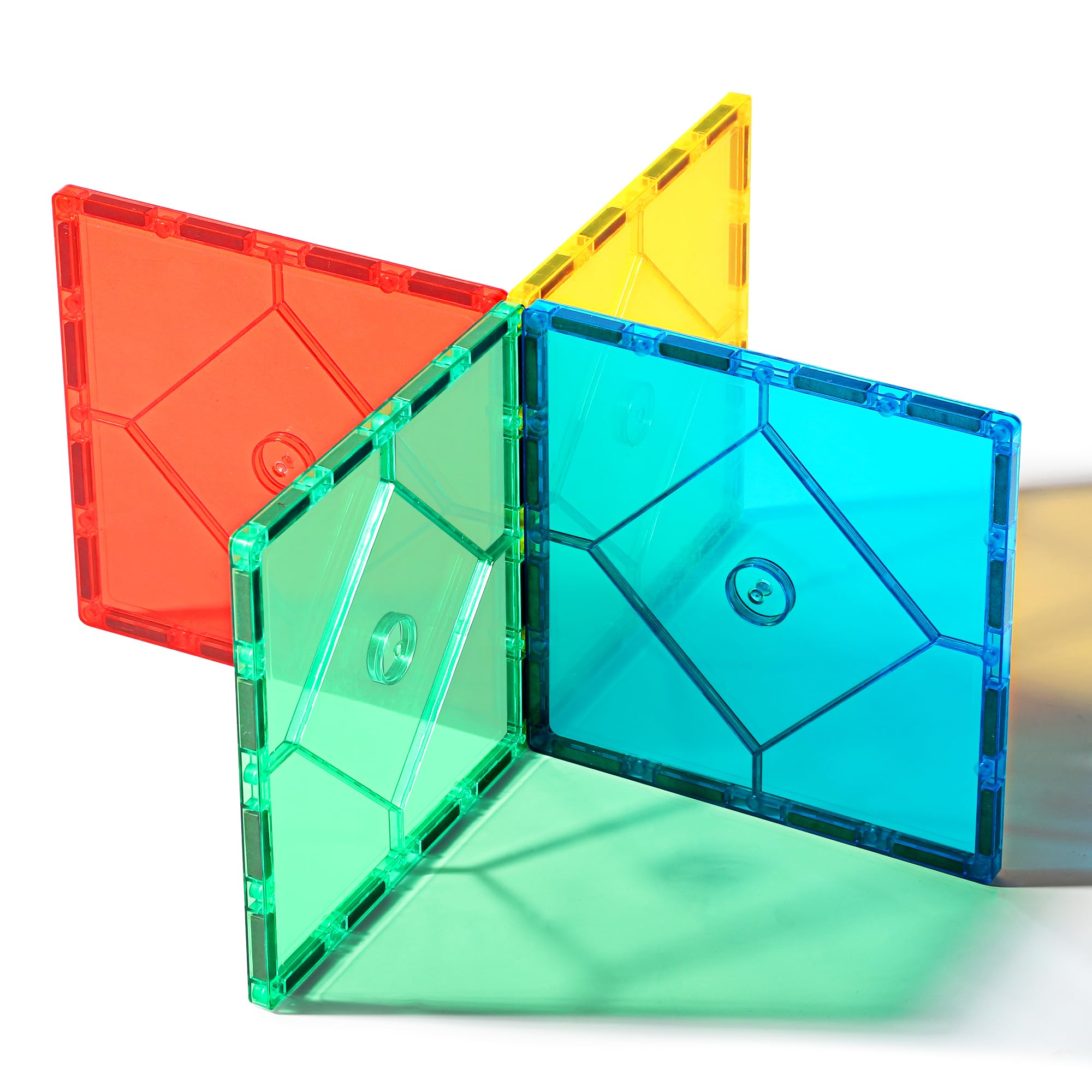 4 Piece Large Square Shape Magnetic Tiles Kids Toys, Magnetic