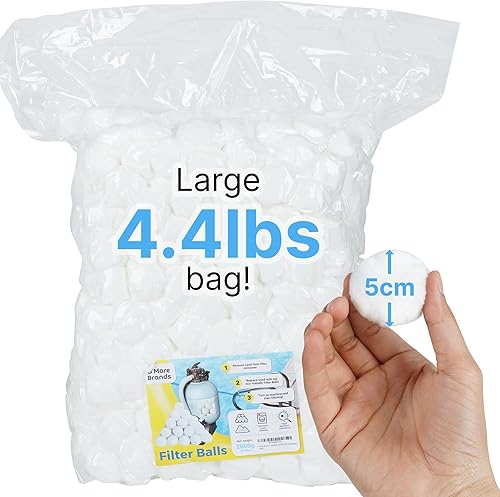 Miniatura 2 de B'More Brands Bola de filtro de piscina de 4.4 libras para bomba de filtro de arena, bolas de filtro reutilizables y ecológicas, repuesto de arena
