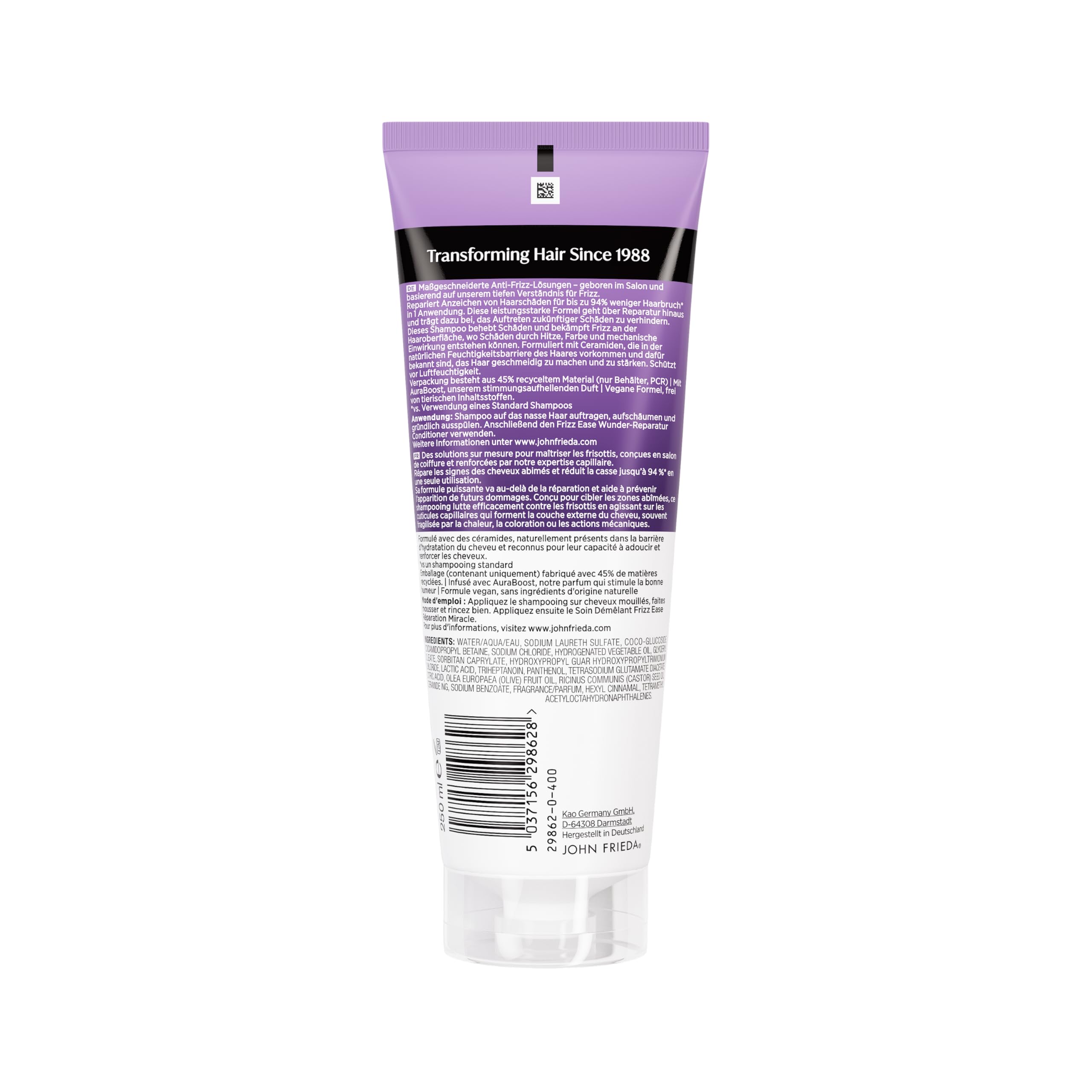 John Frieda Frizz Ease Wunder-Reparatur Vorteilsset Shampoo/Conditioner - Inhalt: 1x 250 ml Shampoo, 1x 250 ml Conditioner