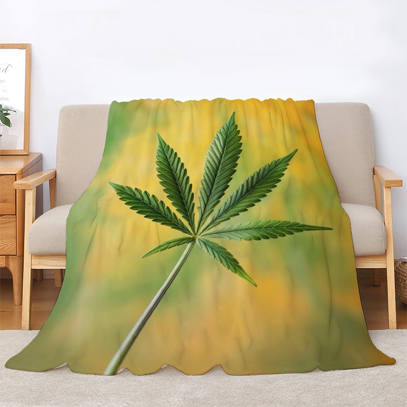 Puszysty koc z zielonego wzgórza, 200 x 200 cm, miękki i dwustronny koc polarowy z marihuany, idealny koc na sofę i łóżko, mg1247