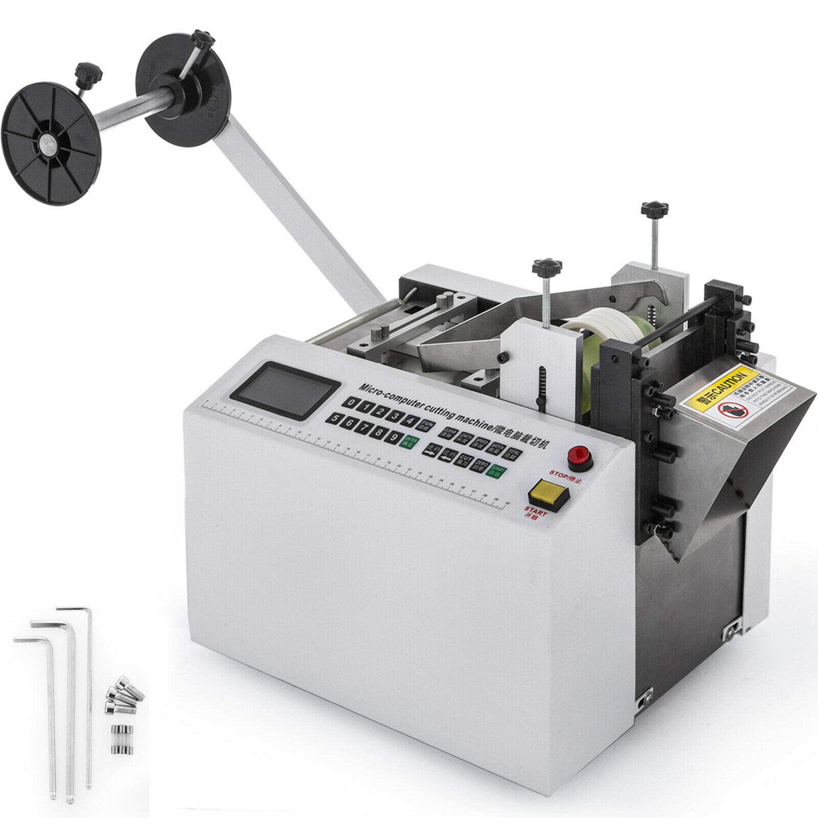 Mophorn Automatic Heat-Shrink Tube Cutting Machine 250W YS100 Tube Cable Pipe Cutter Precise Efficient Tube Cable Pipe Cutter Cutting Machine for Sleeve, Rubber/Plastic Tube, Small Wire, Sheet, Film