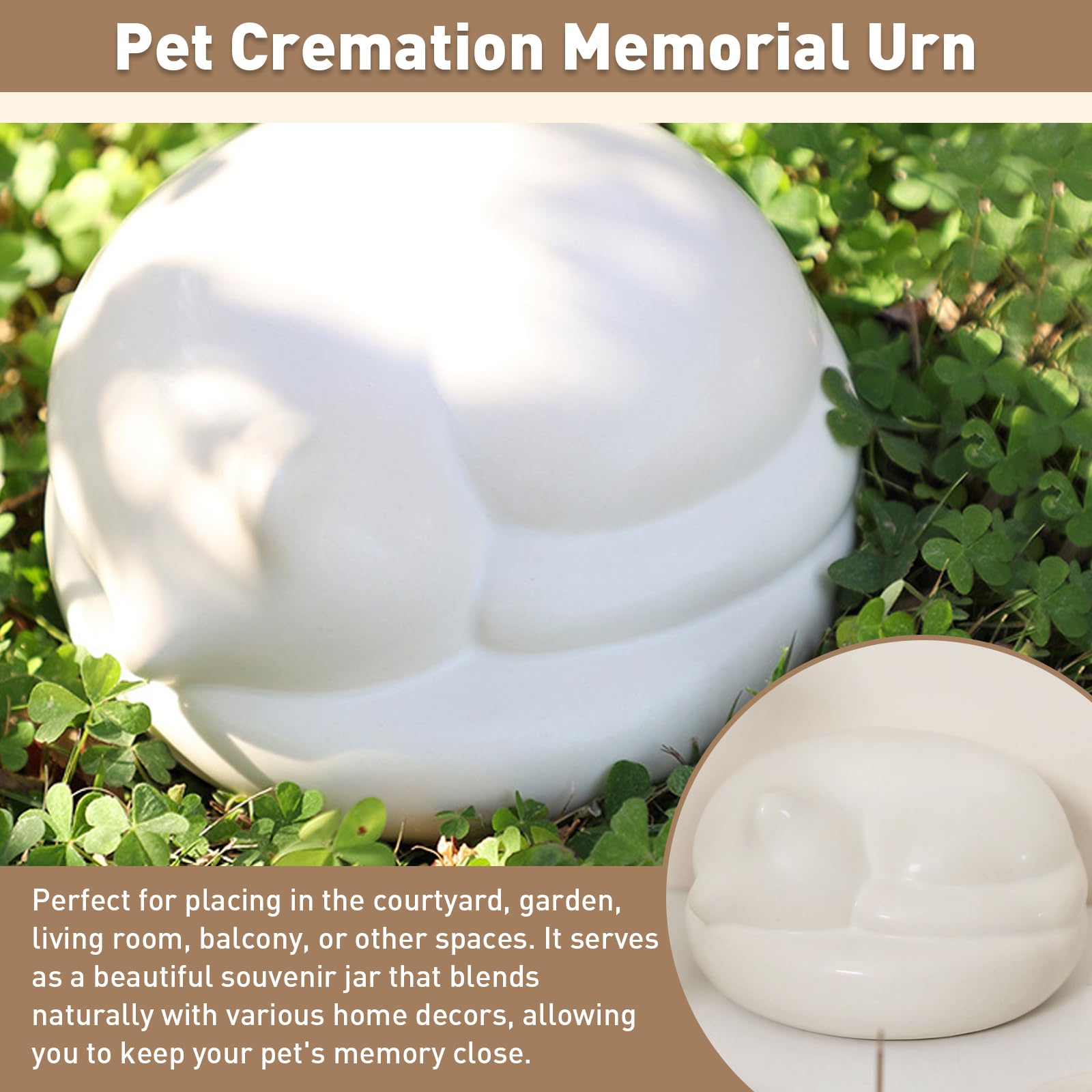 Urna conmemorativa de cremación para mascotas, contenedor de cerámica personalizado para cenizas de mascotas, para gatos, perros, tarro de recuerdo para recuerdo (gato)