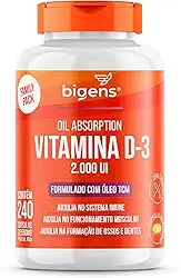 Vitamina D3 2000ui, Softgel, Em Óleo Tcm (mct), Bigens (Unidade) (240 Cápsulas)