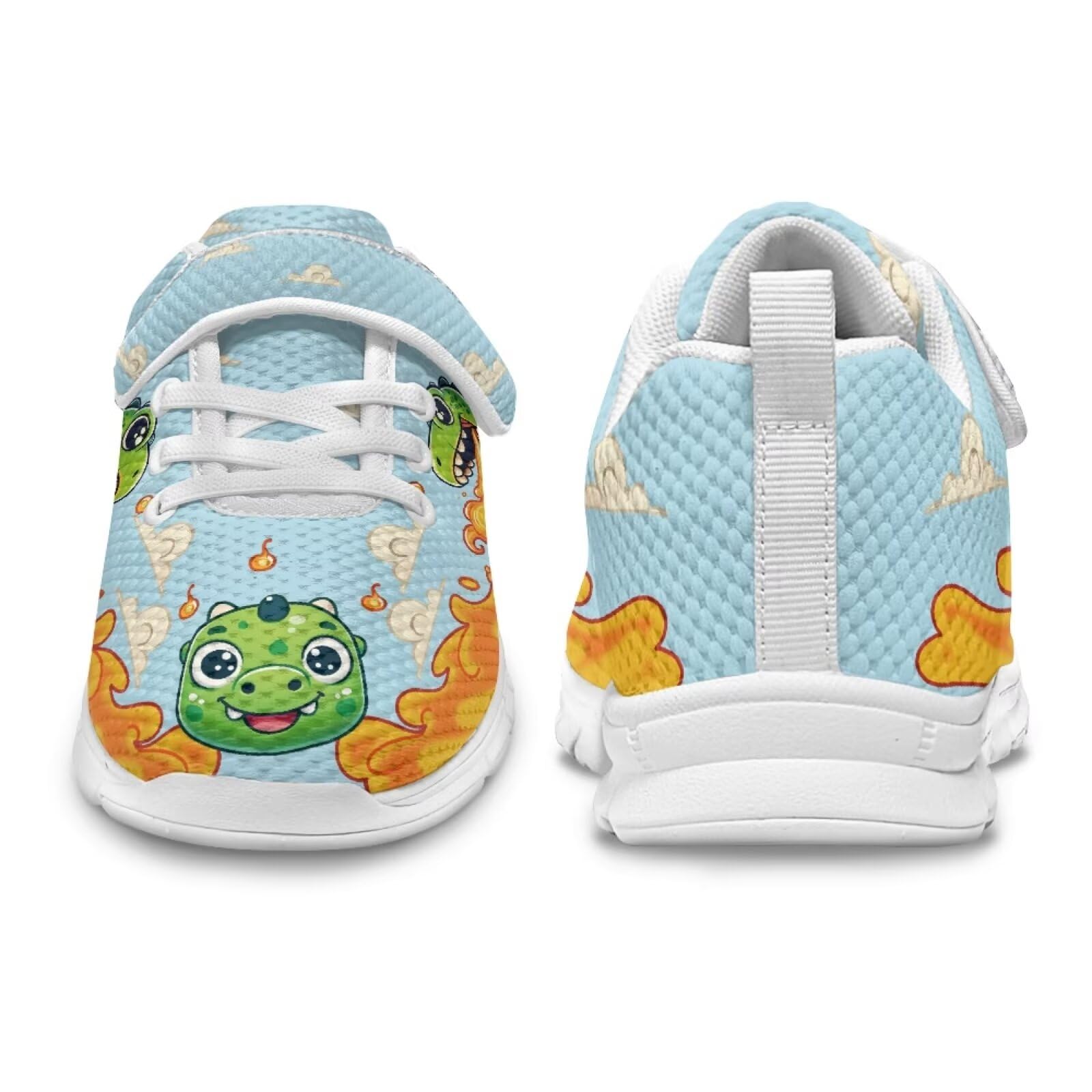 Fonplted Kids Tennis Shoes Dinosaur School Shoes for Boys Size 12 Cute Running Sneakers Breathable Non Slip Sport Shoes Trendy Walking Shoes Soft Sole Fitness Shoes