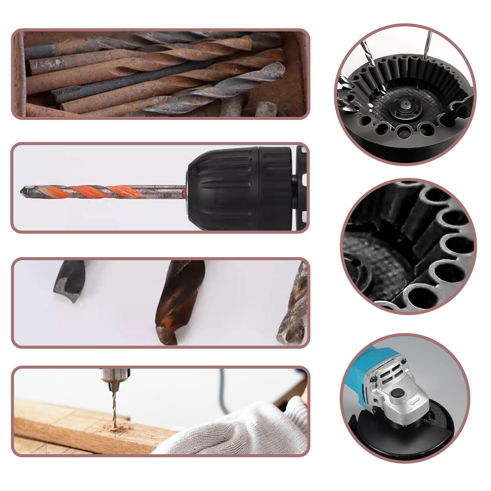Bohrerschärfer Werkzeug, 2 Bis 13 mm Drill Bits Zum 125 mm Bohrer Schleifen Winkelschleifer, mehrzweck-bohrerschärfer, bohrer-schleifaufsatz, alte Bohrerschleifmaschine (Schwarz)