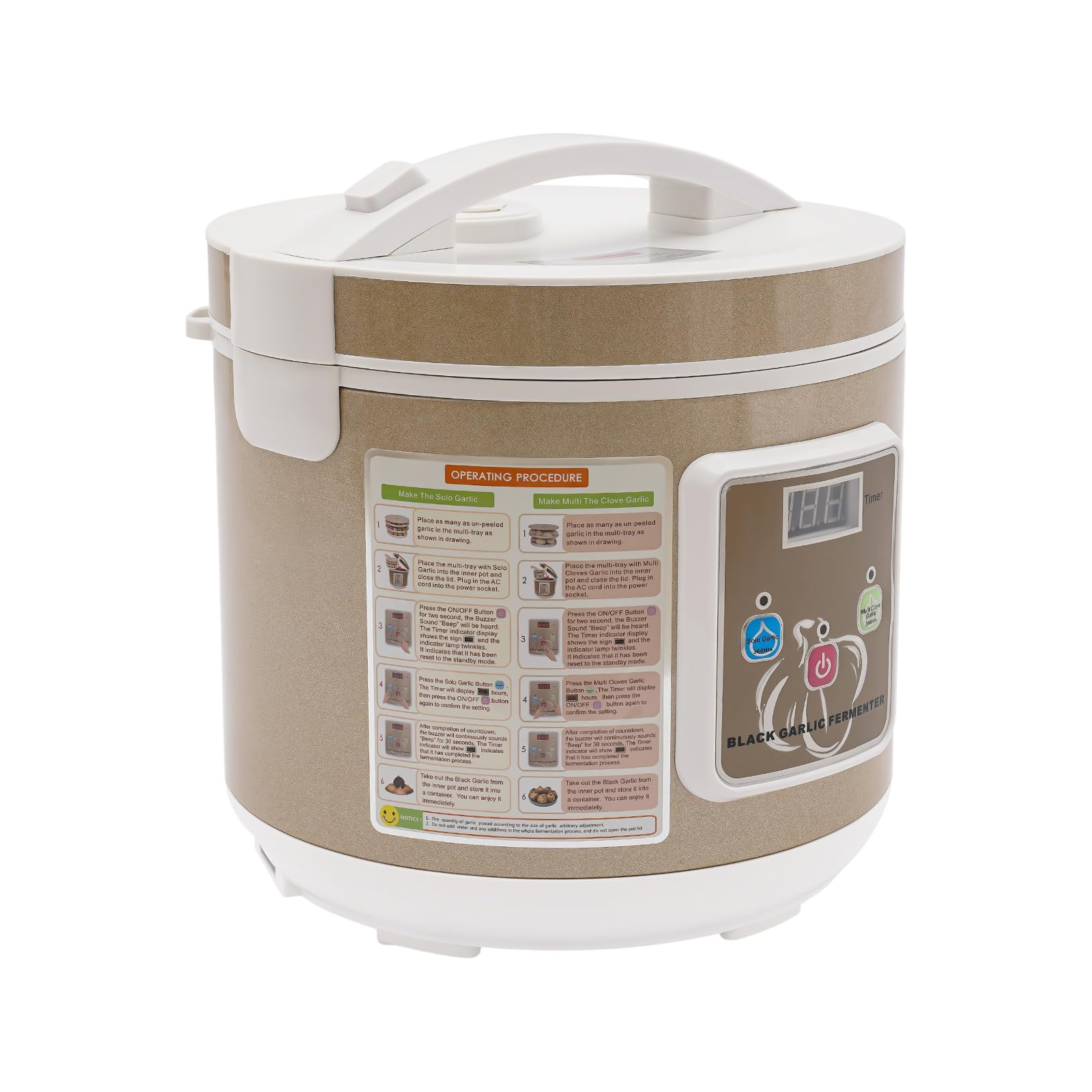 Schwarzer Knoblauch Fermenter Automatische 5L Schwarzen Knoblauch Fermentationsmaschine Automatische Steuerung Garlics Maker, Intelligente Black Garlic Fermenter, 360° Stereo Konstantheizung