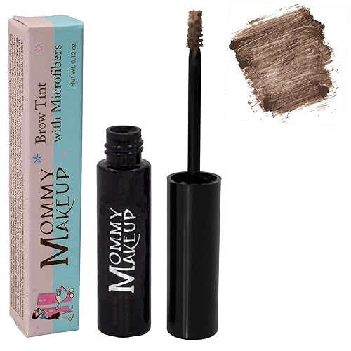 Tinte de cejas con microfibras en morena fresca (marrón claro frío) maquillaje de cejas de aspecto natural, cubre las canas, resistente al agua, sin