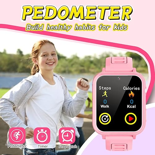 Miniatura 6 de Reloj inteligente para niños y niñas, reloj inteligente para niños de 4 a 12 años con 24 juegos, cámara HD, reproductor de música, podómetro,