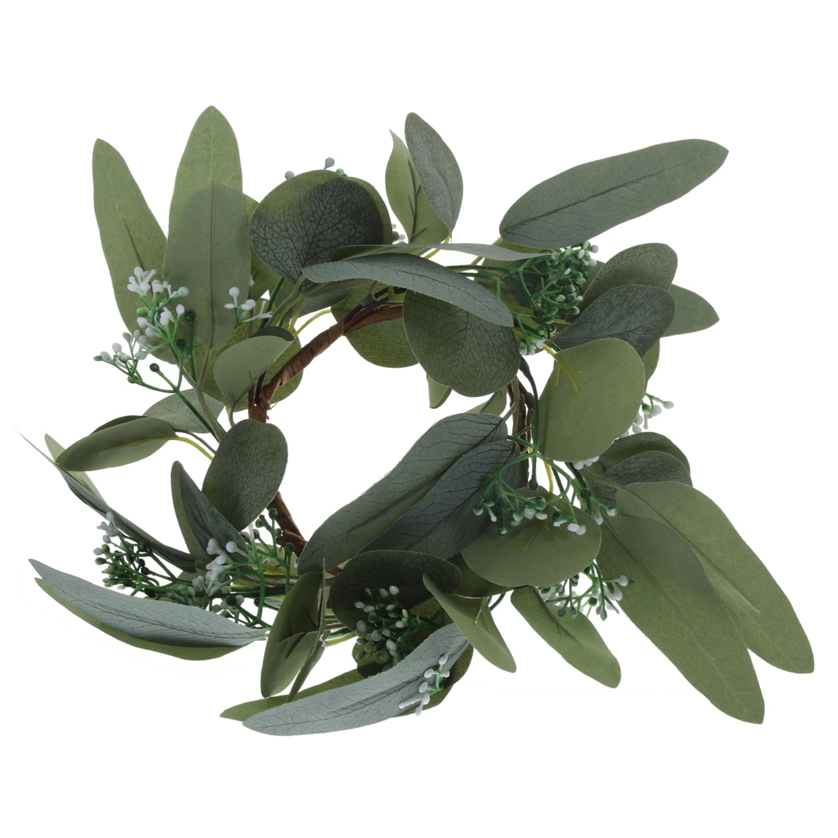 Alipis 5 Stück Eukalyptus Kerzenring Kranz Künstlicher Blätterkranz für Tischdekoration Geeignet für Hochzeiten Partys Weihnachten und Romantische Anlässe