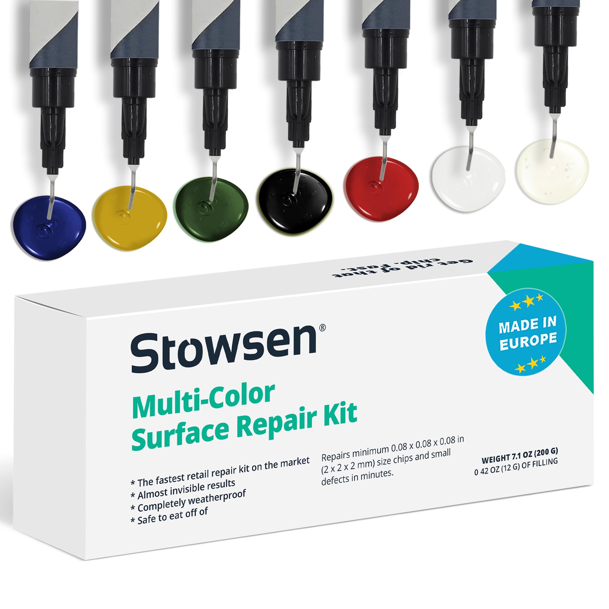 Multi-Color Surface Repair Kit - Fix Chips & Defects in Minutes | Restore Tiles Countertops and Bathroom Fixtures with Ease | for Porcelain Granite