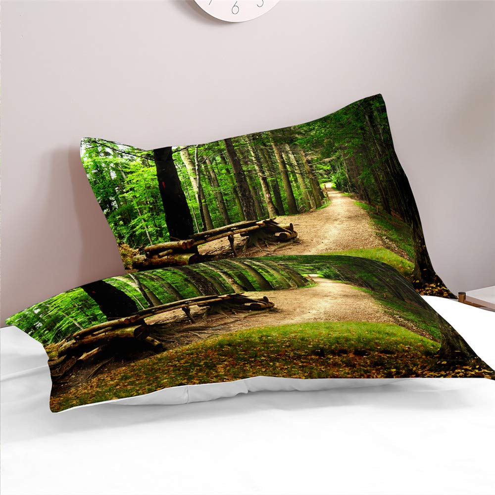 Juego De Ropa De Cama 3 Piezas, Morbuy 3D Bosque Impresión Microfibra Juego De Fundas De Edredón Incluye 1 Funda Nórdica Y 2 Funda De Almohada (Jungla Profunda,150x200cm