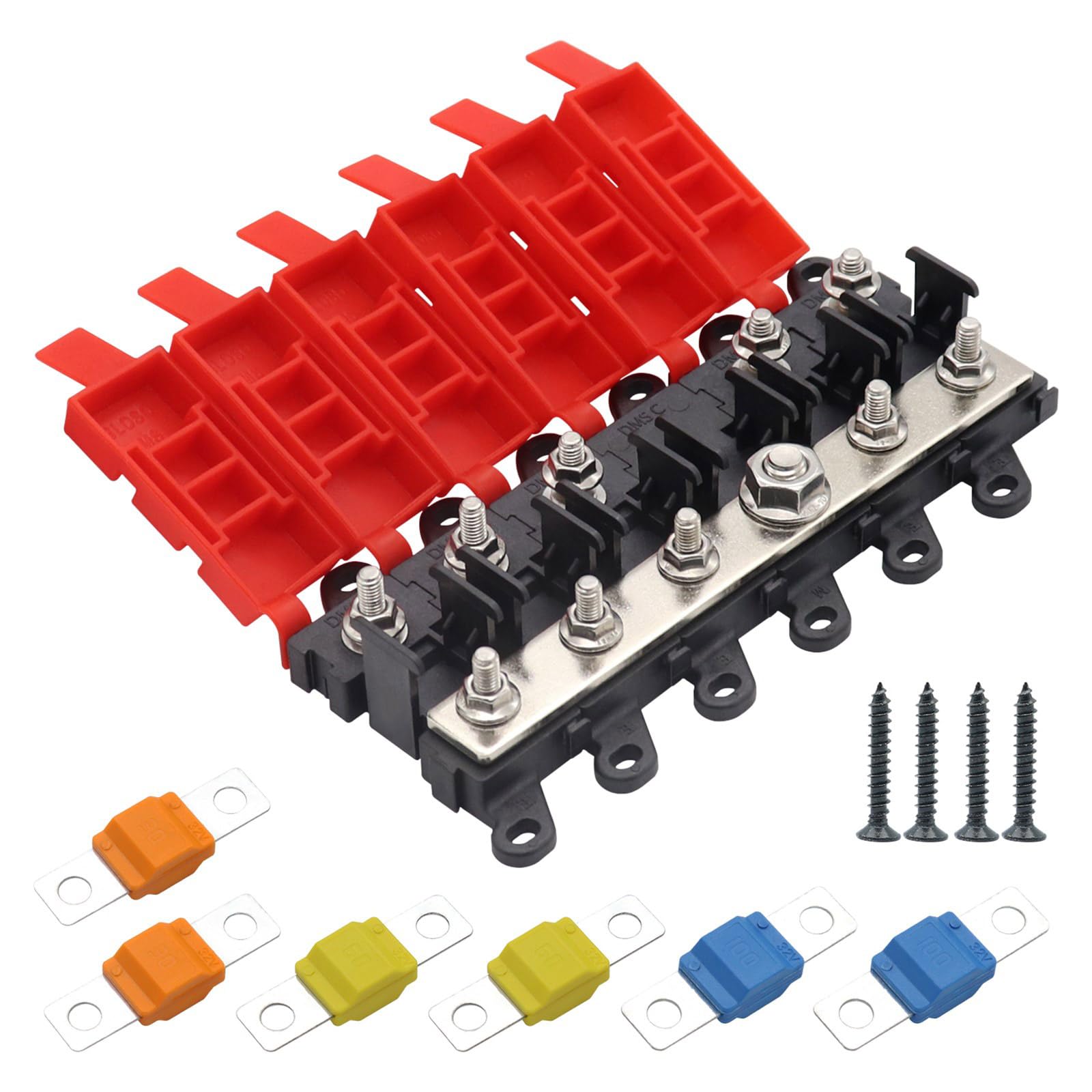 Bloque de alto rendimiento 500-A Diseño Silicona Cubierta para Coche Marino Electric Bloques Fusibles Bloques, Sola Circuito Automotriz Portafusibles