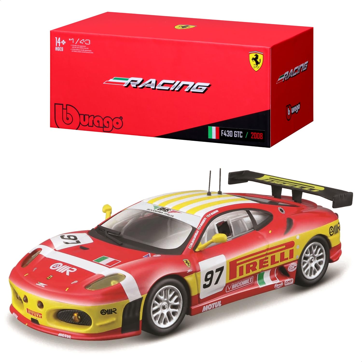 Amazon.com: Bburago B18-36303 1:43 Ferrari Racing F430 GT2