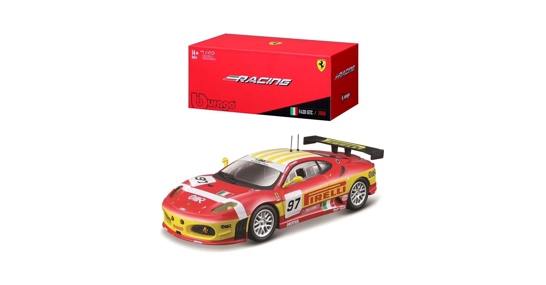 Amazon.com: Bburago B18-36303 1:43 Ferrari Racing F430 GT2